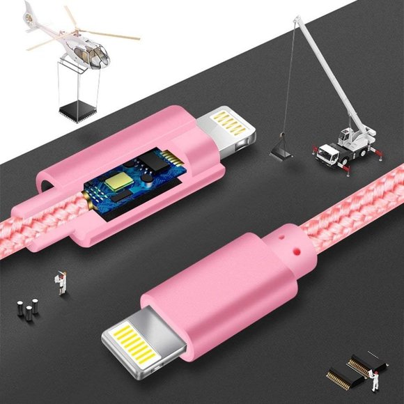 3PACK 6FT Nylon Braided USB Charging Cable High Speed Lightning Cable - Picture 3 of 8